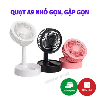 Quạt Mini Cầm Tay 3 Tốc Độ Gió Gấp Gọn A9 Tiện Dụng - TẶNG KÈM Pin Và Cáp Sạc USB (NGẪU NHIÊN)