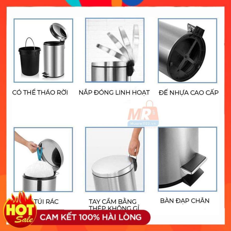 Thùng rác inox 5 lít ATMOR-8072 hiện đại mang lại vẻ sang trọng cho không gian sống