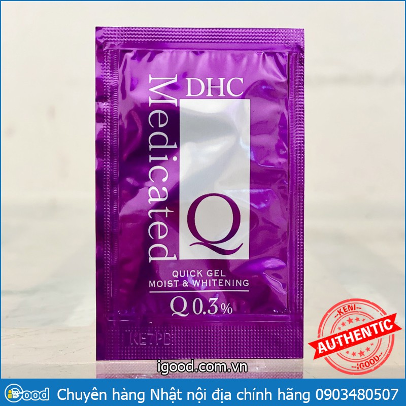 Sample Gel siêu năng DHC Q Quick Gel Moist &amp; Whitening 0.3% gói 3g