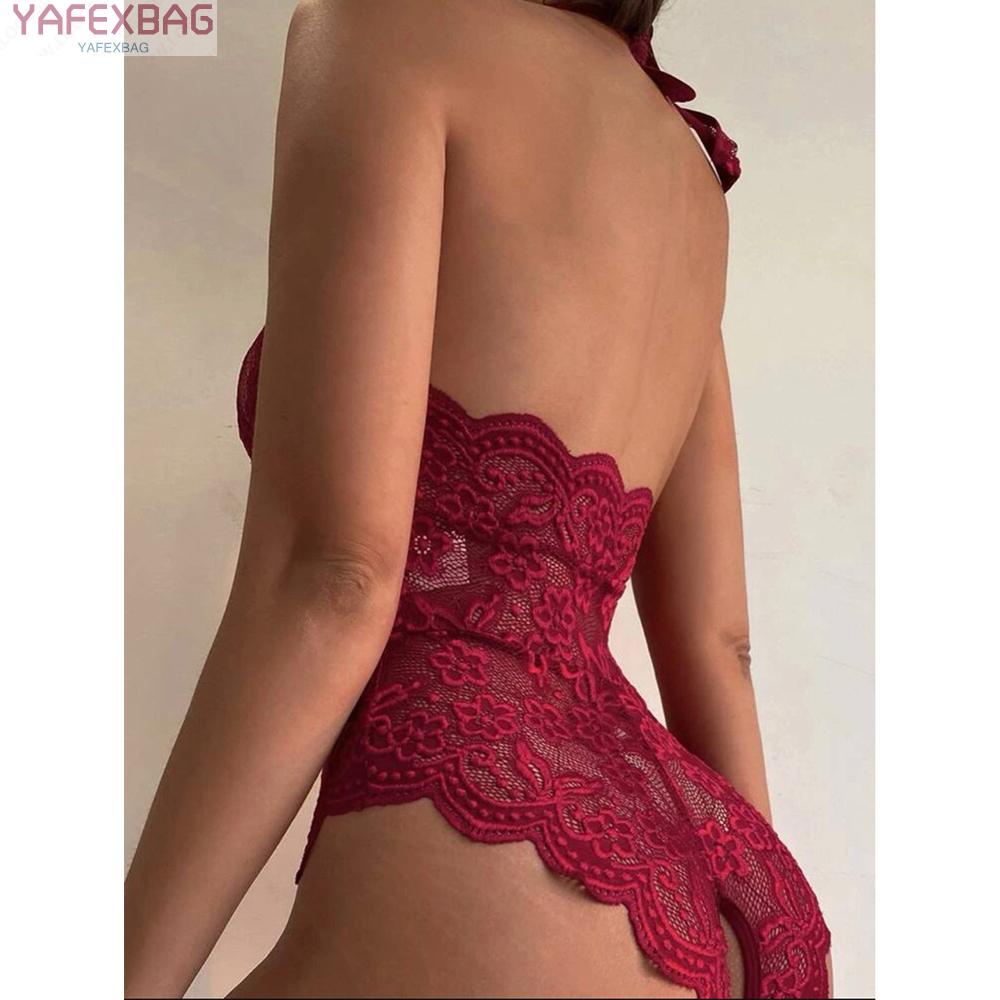 Women SexyLingerie Halter Neck Lace Crotchles Sleepwear Underwear Nightwear BaBPZdj ZnzldWV
