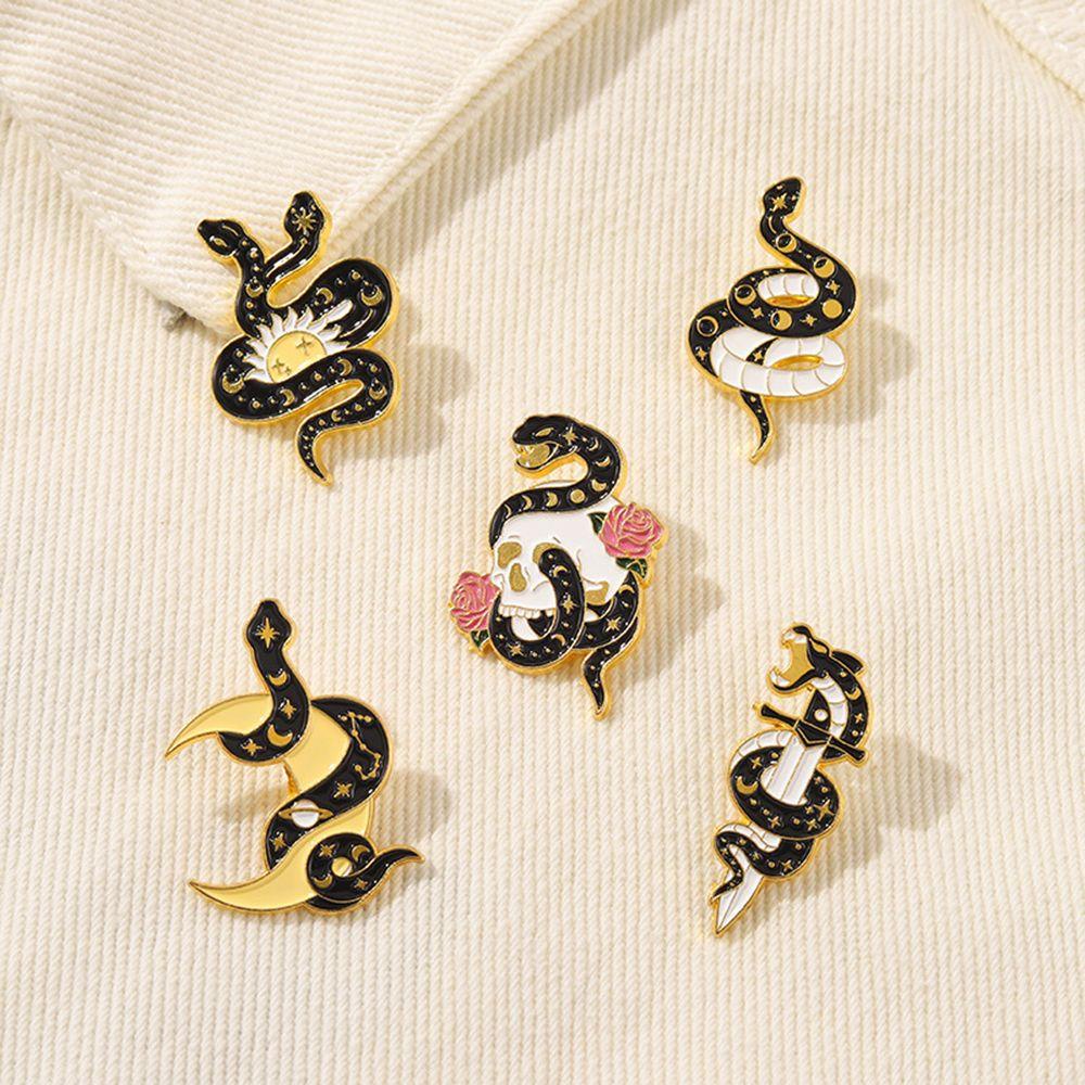 Osier✿ Ghim Cài Áo Hình Rắn Hoạt Hình Bằng Hợp Kim Tráng Men Dễ Thương