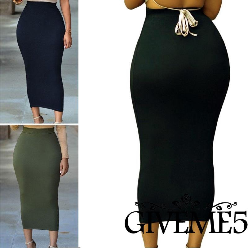 Chân váy bút chì dáng dài lưng cao thời trang nữ tính