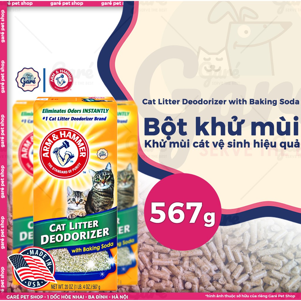 Bột khử mùi cát ARM & HAMMER khử mùi hôi cát vệ sinh cho Mèo hàng nhập Mỹ Cat Litter Deodorizer Garé Pet Shop