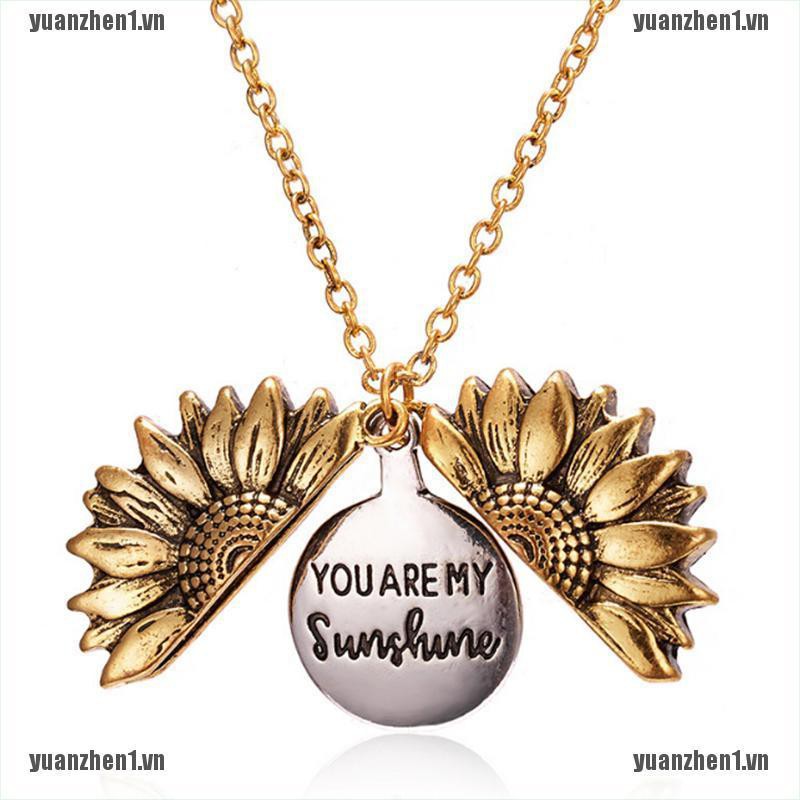 [YUANZHEN1] Vòng cổ Mặt Mở Hình Hoa Hướng Dương You Are My Sunshine