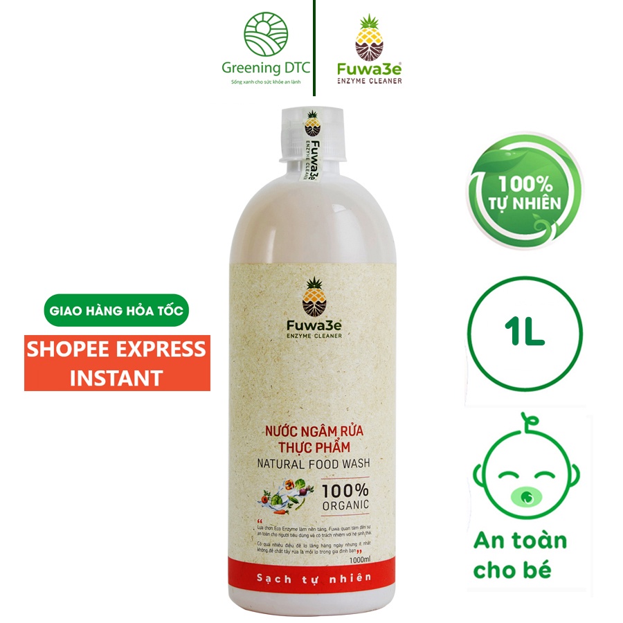 Nước ngâm rửa thực phẩm Fuwa3e hữu cơ 1L rửa rau củ quả