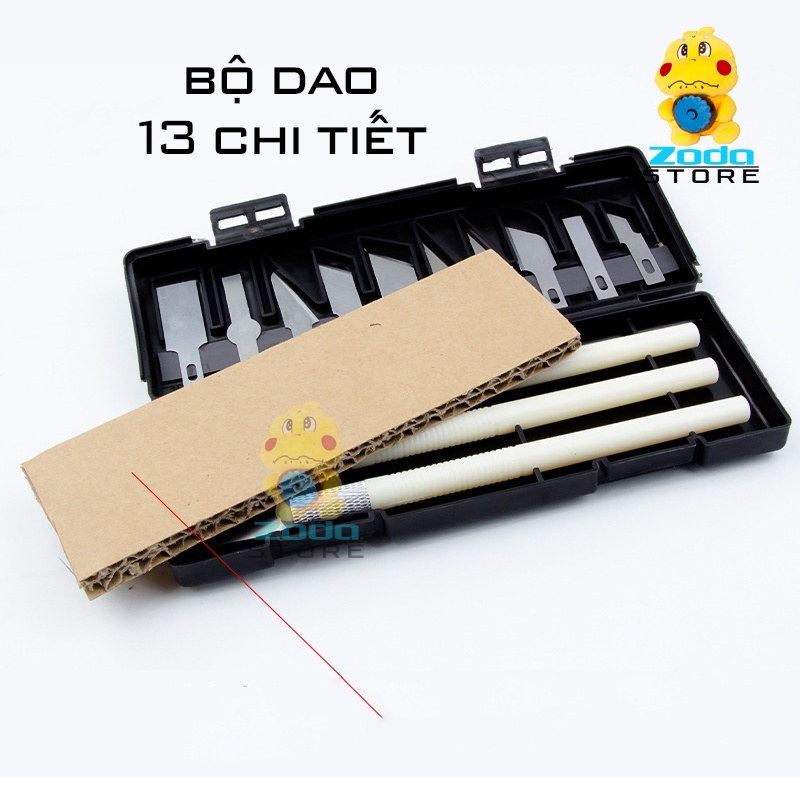 Bộ Dao Tỉa 13 Chi Tiết Đa Năng Cắt Xốp, Chai Lọ Nhựa, Bìa Carton Làm Thủ Công