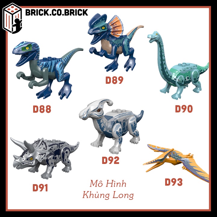 Đồ Chơi Mô Hình Lắp Ráp Khủng Long Nhiều Màu Sắc Cho Bé Dinosaur World T Rex D88-D93