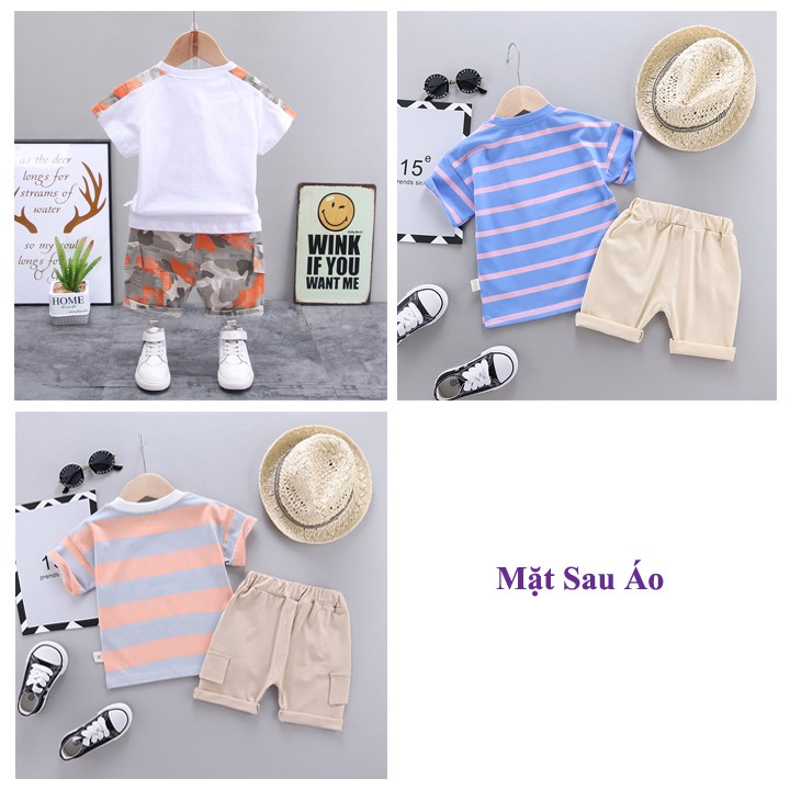 Bộ quần áo bé trai bé gái HUQIQI cho bé từ 1 đến 8 tuổi chất cotton hàn quốc siêu mềm thoáng khí hàng xuất khẩu âu mỹ