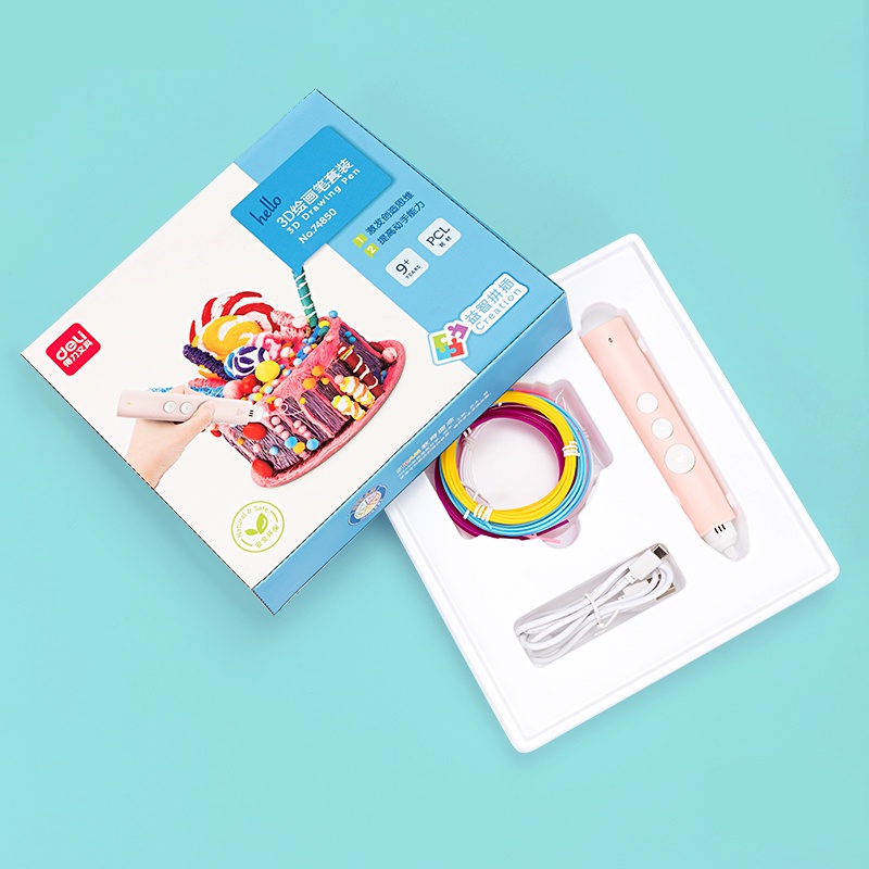 [LIFEMC02BPABAU -10% đơn 250K] Bút vẽ 3D Deli - cho bé sáng tạo - màu hồng/ xanh - 74850/ 74862