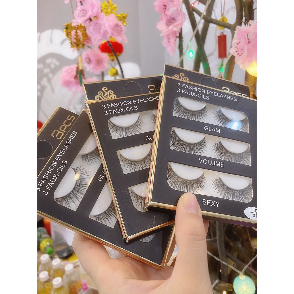 Hộp 3 cặp Mi chồn 3D nội địa tự nhiên cá tính sexy eyelash makeup sỉ tốt - DREAM STORE