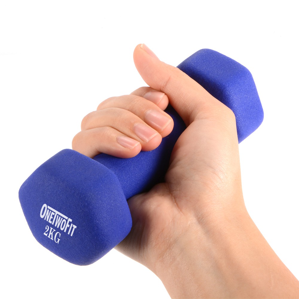 OneTwoFit tạ tay 4kg / 5kg Neoprene Bộ 2 tạ Dumbbell bộ 2 tạ tay 2kg / 2.5 kg