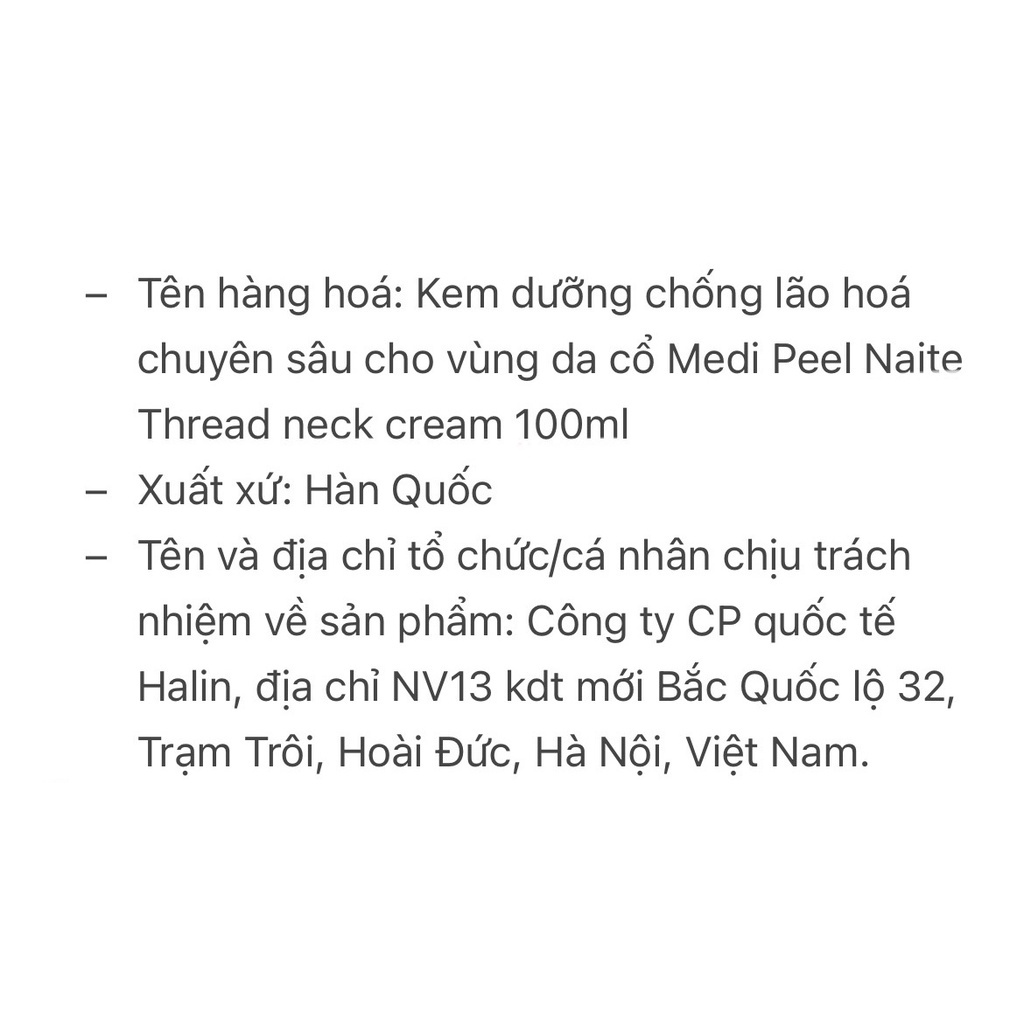 Kem Dưỡng Cổ Medi Peel Naite Thread Neck Cream 100ml