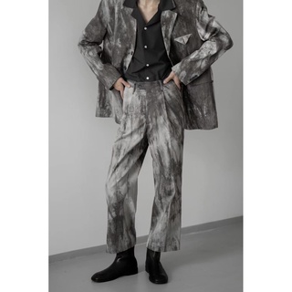 Set Waxed Blazer, Short , Trousers form oversize