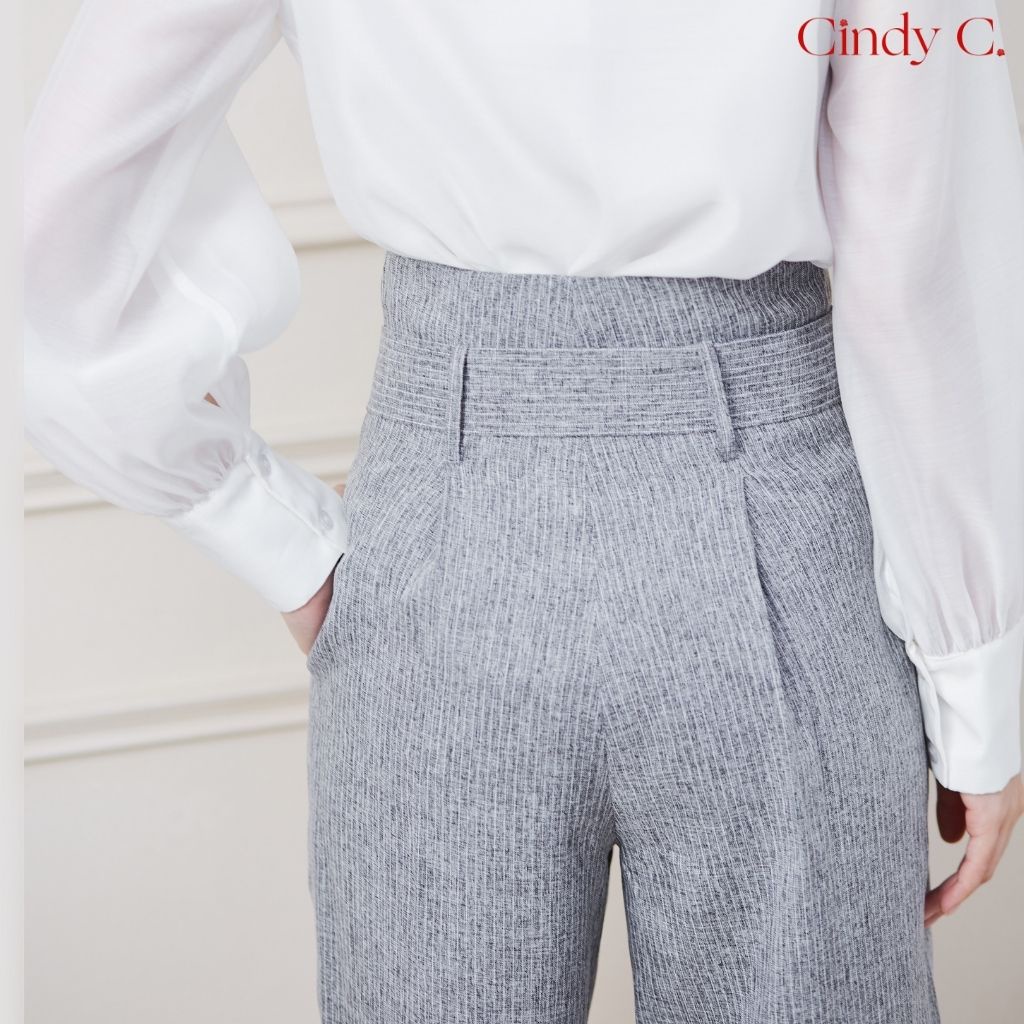 Quần ống xuông nữ cạp cao Emma CINDY C thiết kế đai dây thắt nơ phong cách công sở, tôn dáng, chất liệu Tuytsi 532