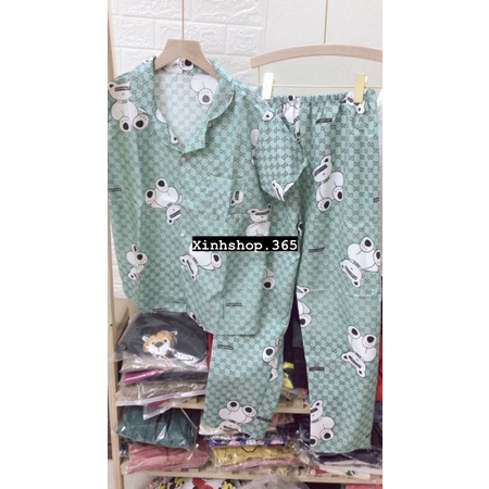 Bộ ngủ nữ pijama cộc tay chất thun cotton thoáng mát