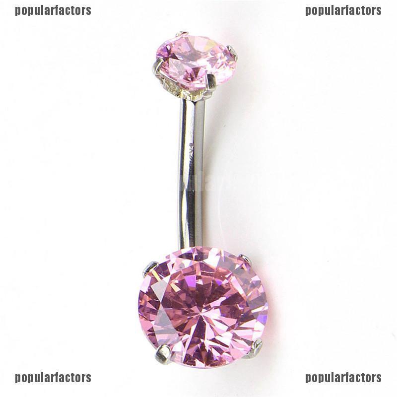 Khuyên Rốn Thép Không Gỉ Đính Đá Pha Lê