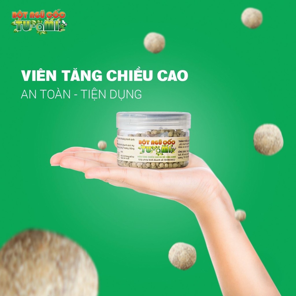 Combo 3 tăng chiều cao Tumi gồm 2 gói ngũ cốc tăng chiều cao Tumi, 1 hộp viên tăng chiều cao Tumi