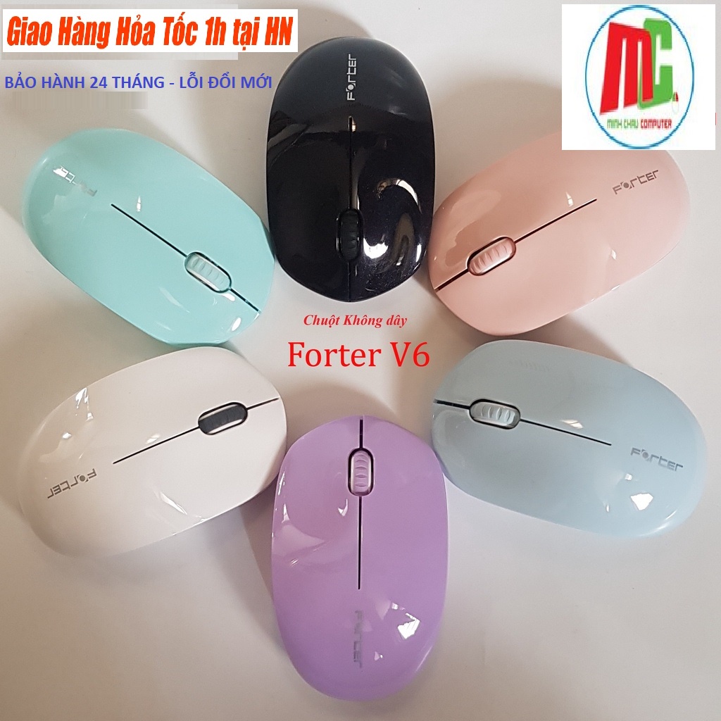Chuột Không Dây Forter V6 (Màu Hồng - Xanh - Trắng - Tím) - Hàng Chính Hãng