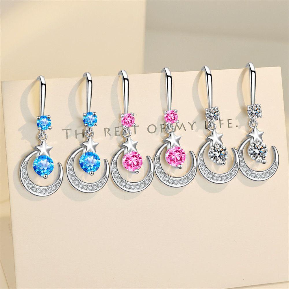 ROSE Khuyên Tai Lủng Lẳng Sáng Tạo Phong Cách Hàn QuốcMặt Dây Chuyền Đính Đá