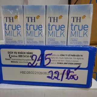 1 lốc sữa tươi TH ít đường loại 110ml