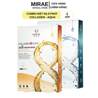 Combo 2 Hộp Mặt Nạ Collagen - Aqua Đài Loan Mirae EX 8 Phút Dưỡng Da Cấp Tốc 20g x 5 miếng / Hộp