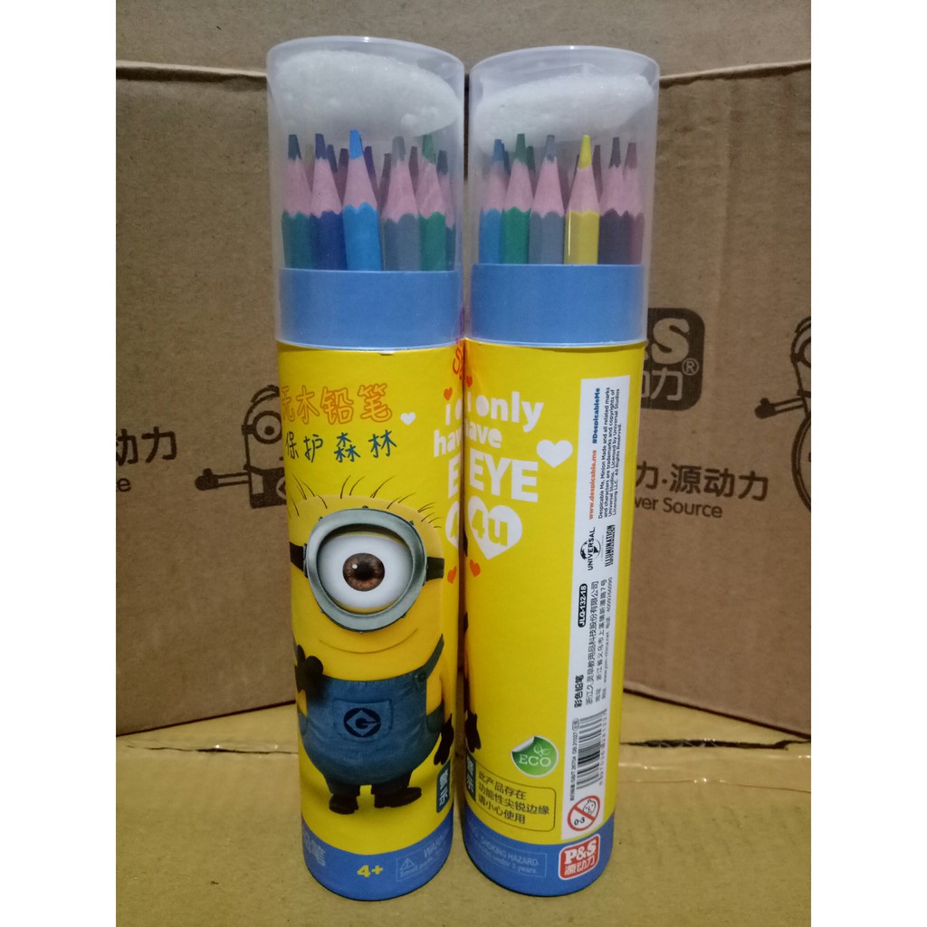 Bút chì màu Minion loại đẹp (12 màu/ 18 màu/ 24 màu/ 36 màu)