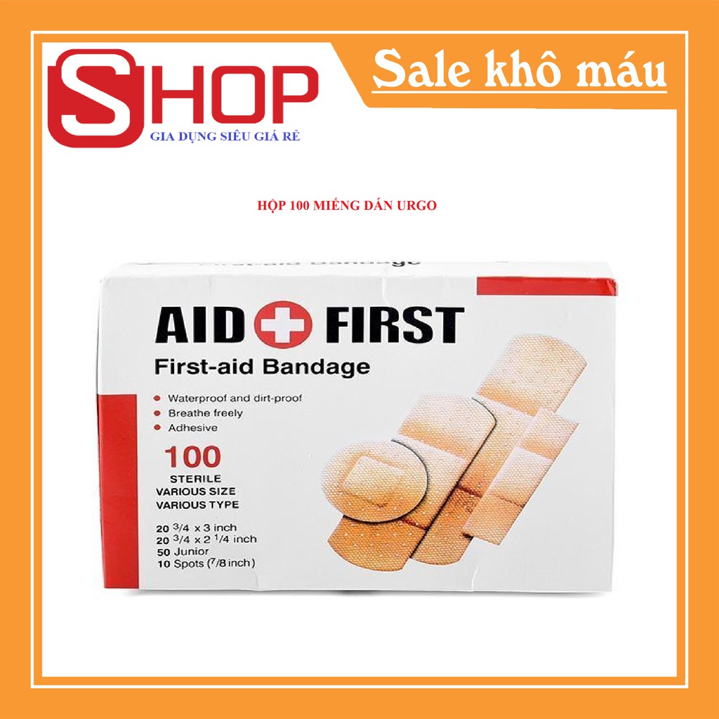 Hộp 100 Miếng Băng Dán Vết Thương URGO AID FIRST ( Siêu Giá Rẻ )