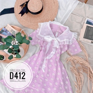Bigsize Đầm hoa tím D412