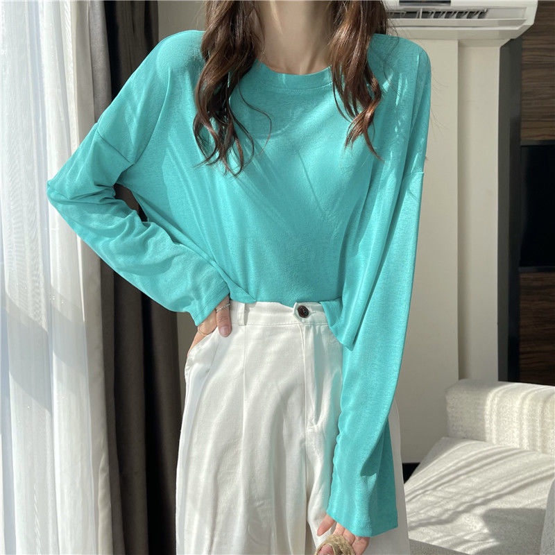 Áo Dệt Kim Tay Dài Dáng Rộng Chống Nắng Thời Trang Mùa Hè Cho Nữ