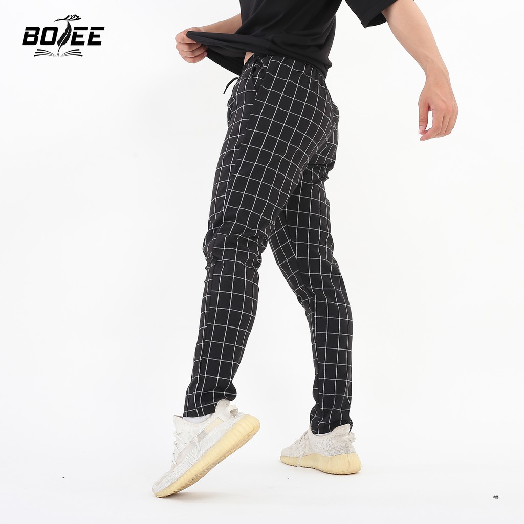 Quần Pant kẻ sọc V2 màu đen BOTEE unisex nam nữ ống suông | BigBuy360 - bigbuy360.vn