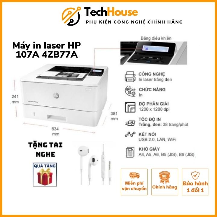 Máy in laser đen trắng HP 107A 4ZB77A - Chính hãng BH 12 Tháng | Tech House Official