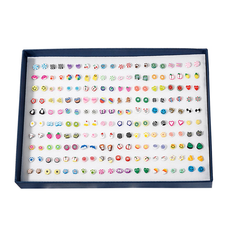 Bộ 100 Đôi Khuyên Tai Nhựa Mềm Cỡ Lớn Thiết Kế Xinh Xắn