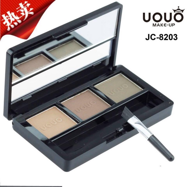 BỘT TÁN MÀY UOUO MAKE UP 3 Ô ( có thể dùng hightlight- tạo sóng mũi)