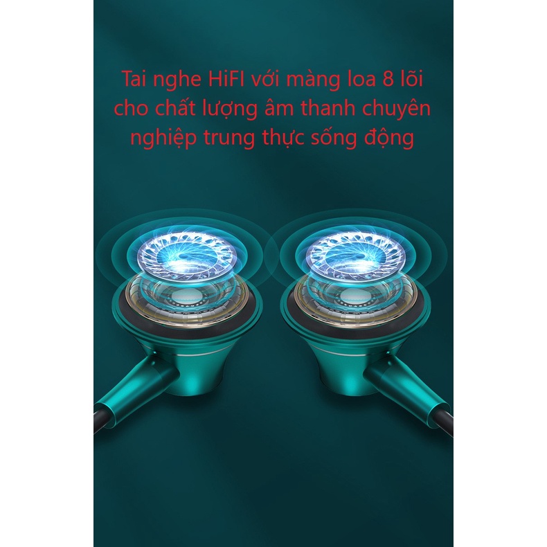 Tai nghe có dây nhét tai M10 có cổng 3.5, type C cho điện thoại, máy tính, laptop, tai nghe có  âm thanh HiFi