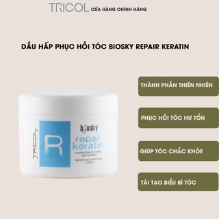 Dầu hấp dưỡng ẩm và phục hồi cấu trúc tóc Tricol Biosky Repair Keratin Mask 500ml