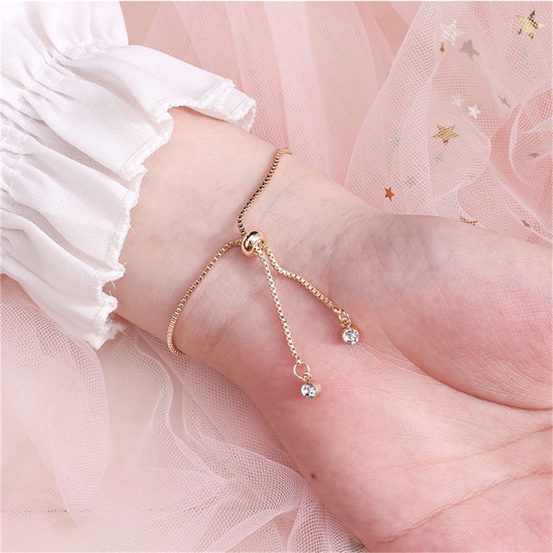 Vòng Tay Đính Đá Opal Màu Dâu Dễ Thương Phong Cách Hàn Quốc Có Thể Điều Chỉnh Cho Nữ | BigBuy360 - bigbuy360.vn