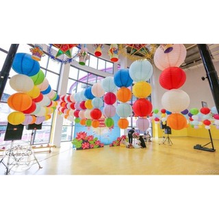 Đèn Lồng Trung Thu Giấy Lụa Đủ Màu Trang Trí Lễ Hội, Quán Cafe, Trà Chanh