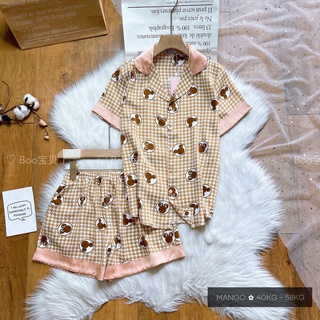 (ĐÙI + TNQD + TAY DÀI) ĐỒ BỘ LỤA MANGO BOO BOO 4 MẪU MỚI (40-58KG)
