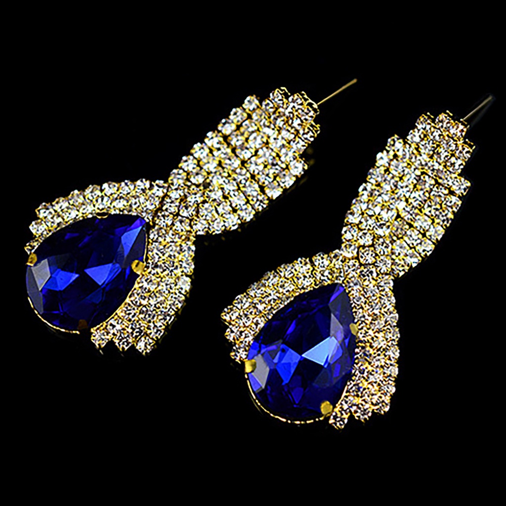 Cặp khuyên tai dạng xoắn đính đá quý nhân tạo sang trọng quý phái dành cho nữ