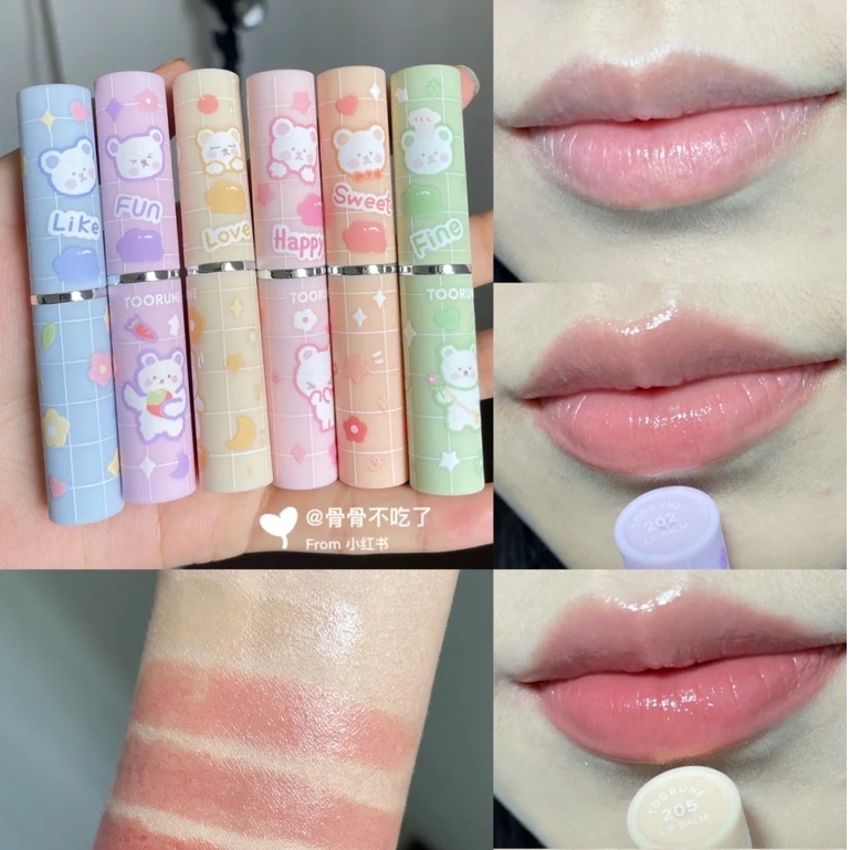 Son dưỡng có màu TOORUNE Love Bear dưỡng môi căng mọng Cloud Bear Light Embellish Lip Balm dầu dừa