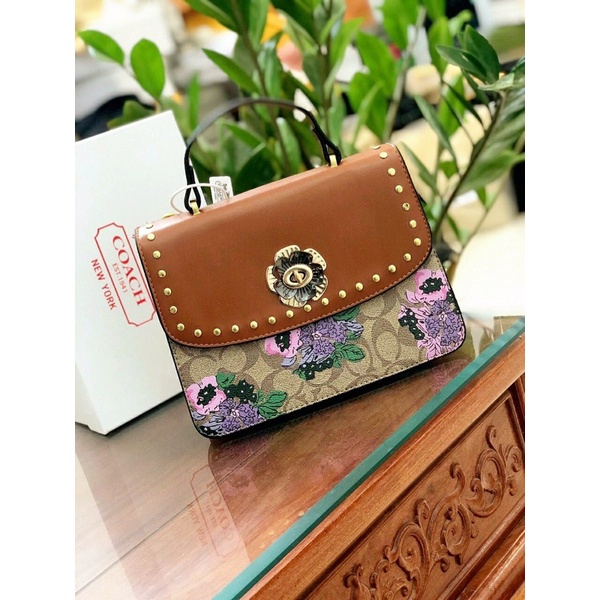 Túi Xách Coach Hoa Da Bò Siêu Hot, Freeship