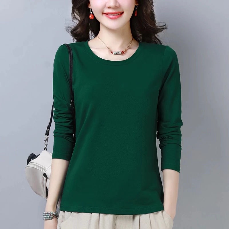 Áo Thun Tay Dài Thêu Họa Tiết Thời Trang Cho Phụ Nữ Trung Niên