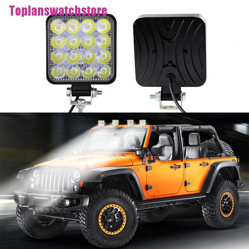 Đèn LED Hình Vuông 48W 12V 24V Ánh Sáng Trắng Dành Cho Ô Tô Xe Tải
