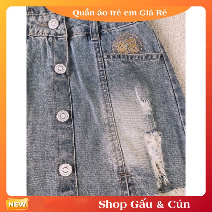 Yếm váy bò cho bé gái Hàng Quảng Châu chất bò mềm dày dặn size từ 10-16kg