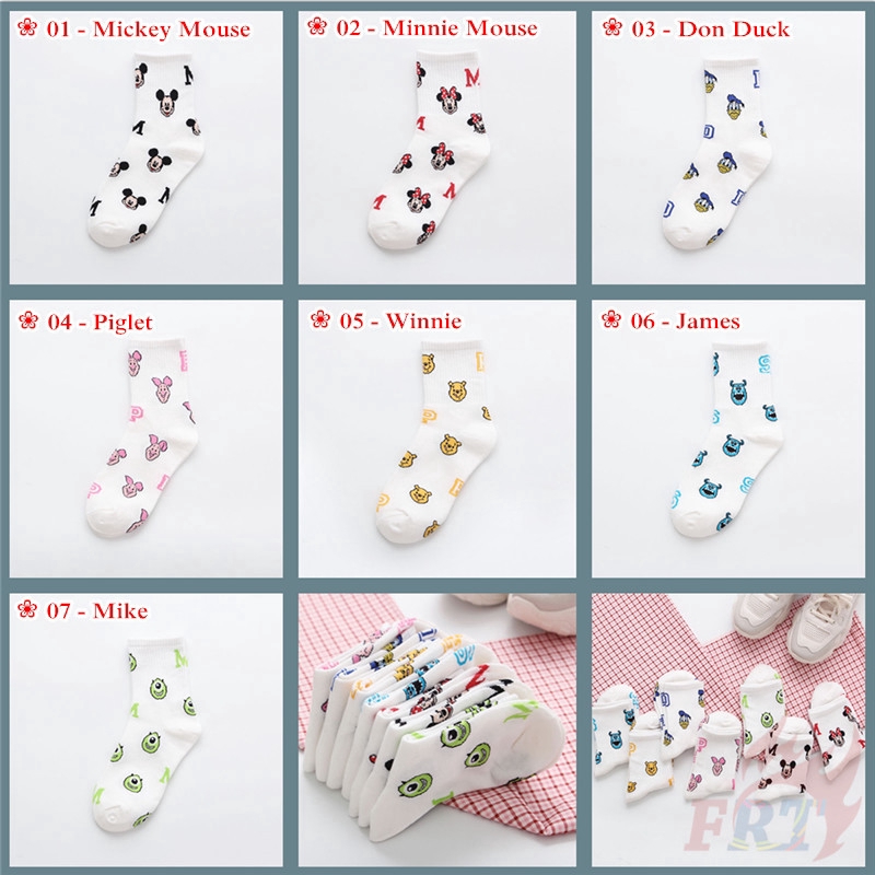 ❣️1 Cặp Vớ cotton Dài Đến Đầu Gối In Hình mickey / minnie / don / piglet / winnie / james / mike Hoạt Hình disney❣️Vớ Bông Hoạt Hình Vớ unisex