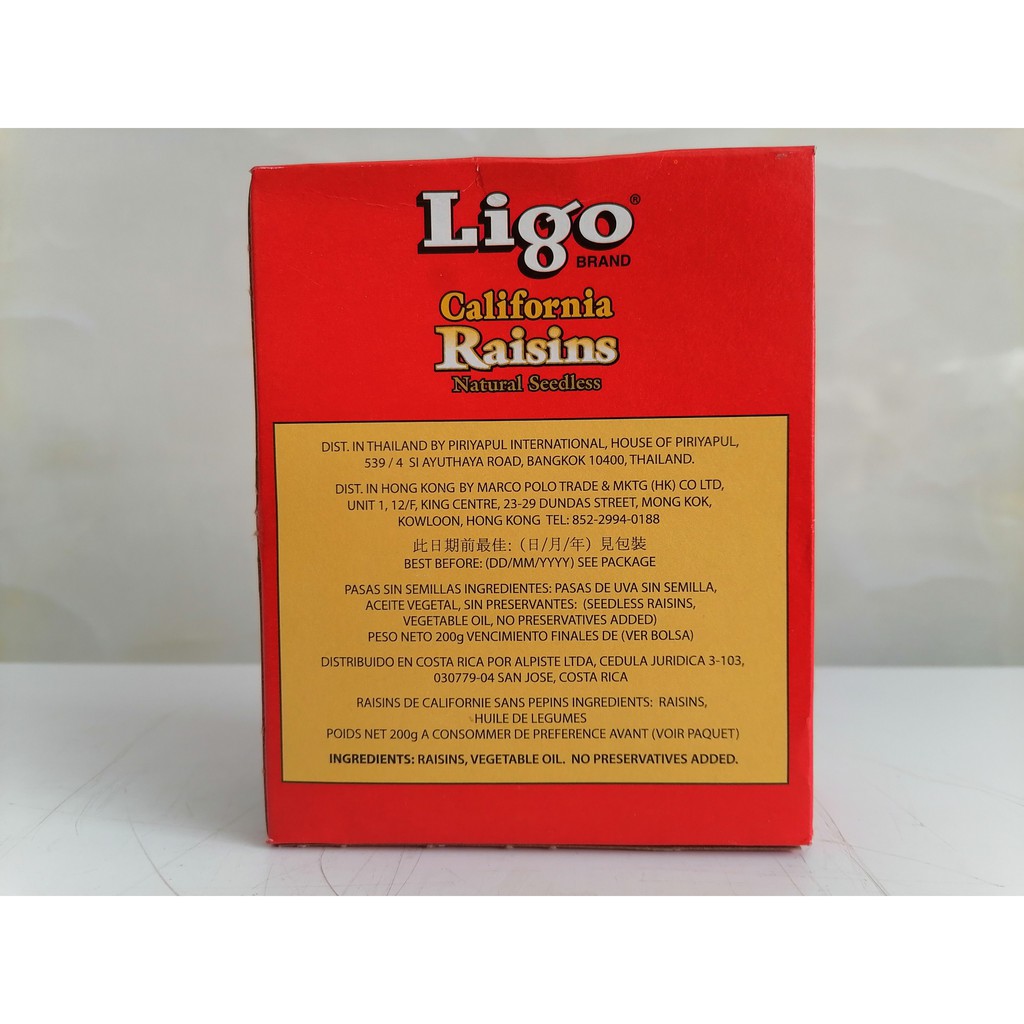 Nho khô USA LIGO California Raisins Natural Seedless 200g (halal)