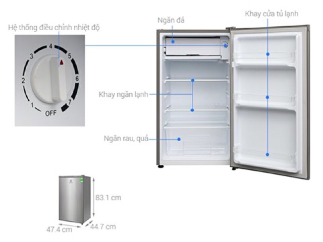 Tủ lạnh Electrolux 92 lít EUM0900SA (Miễn phí giao tại HCM-ngoài tỉnh liên hệ shop)