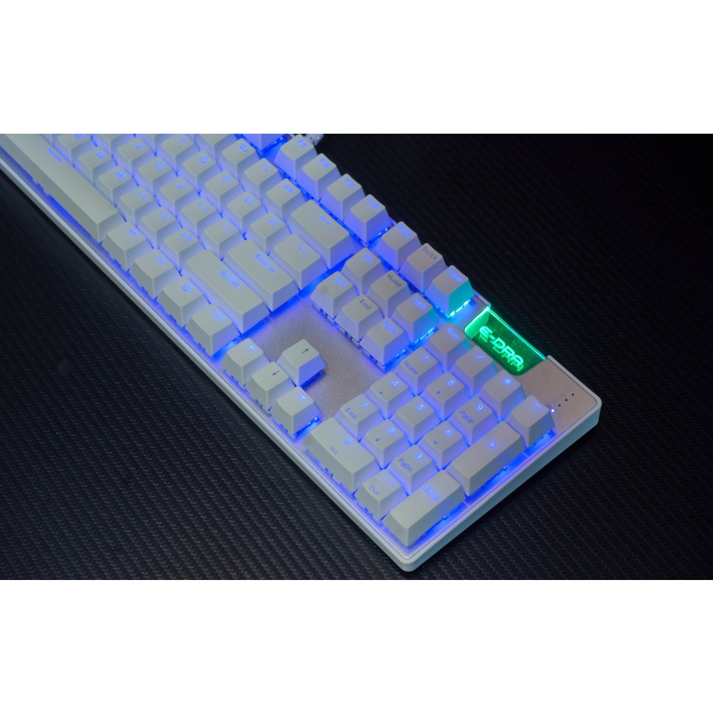 Bàn phím cơ E-Dra EK312 White - Led xanh - Màu trắng - E-Dra Switch - Bảo hành 24 tháng