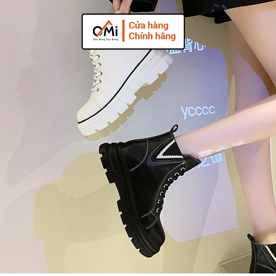 Giày bốt thời trang nữ quảng châu loại 1, giày boot nữ OMI có chun 2 bên chất liệu da mịn lót nỉ lông bên trong | BigBuy360 - bigbuy360.vn