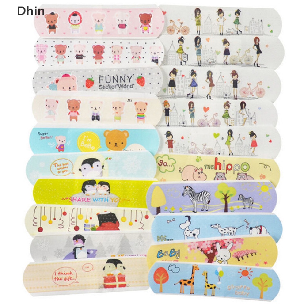 [Dhin] Bộ 50 Băng Cá Nhân Hoạt Hình Nhiều Họa Tiết Khác Nhau Dành Cho Trẻ Em